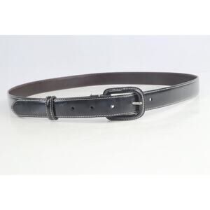 Coach Black Calf Leather Skinny Waist Belt Adjustable Buckle Size XL Handcrafted